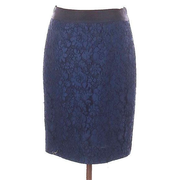 J. Crew Dresses & Skirts - J.crew Navy Blue No. 2 Floral Lace Pencil Skirt